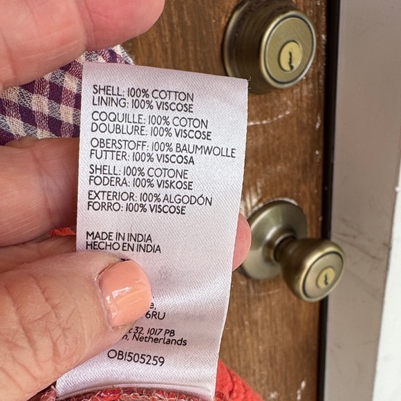 We The Free purple and cream plaid button-front top - Picture 4 of 6